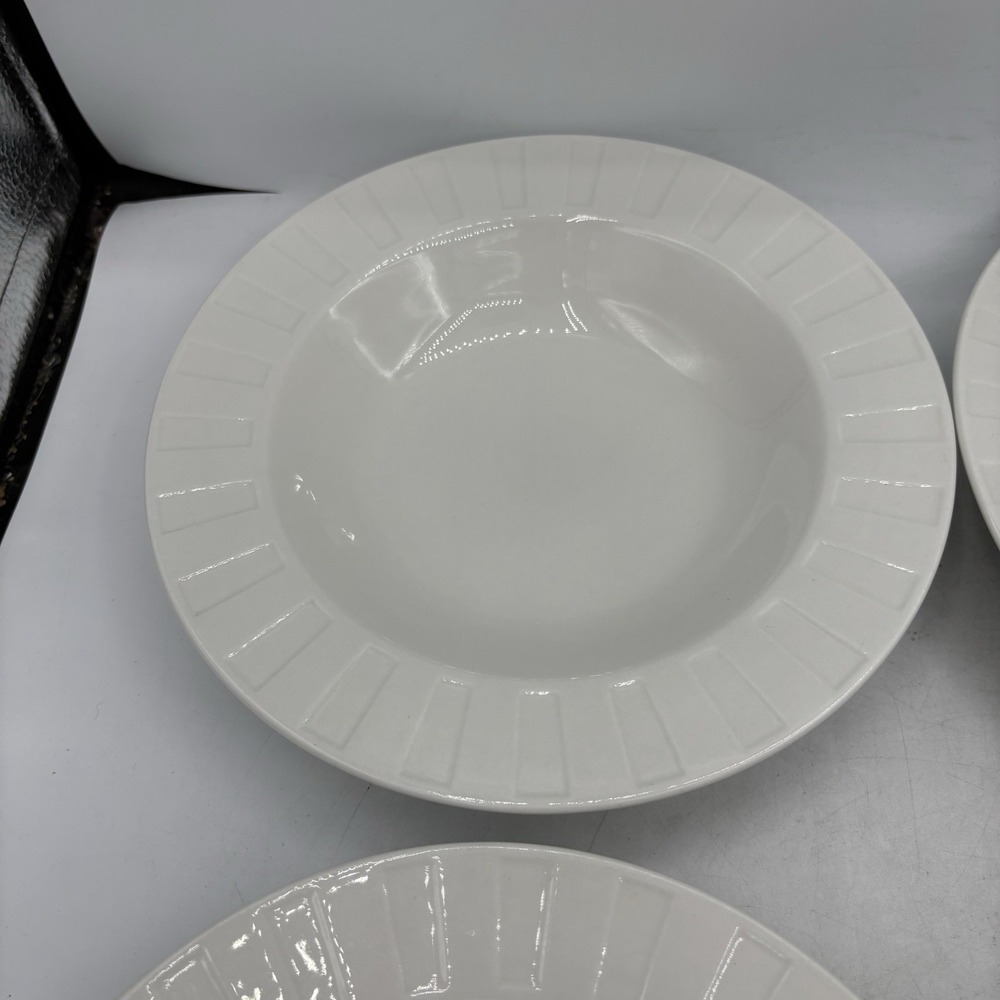 Oneida Symphony Bowls Wide Rimmed Soup Salad White 9"‎ Stoneware Lot Set of 4 - Picture 7 of 13
